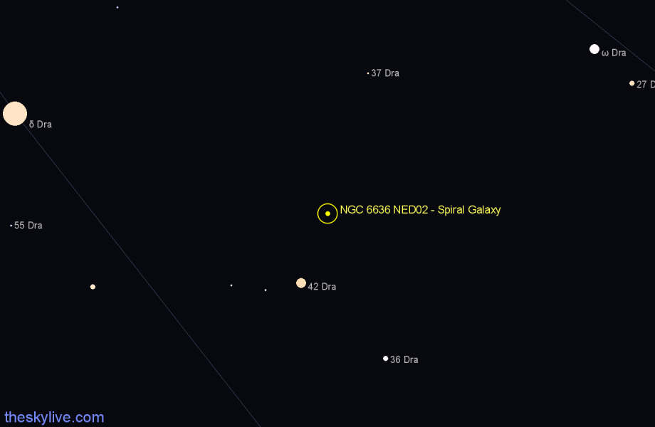 Finder chart NGC 6636 NED02 - Spiral Galaxy in Draco star