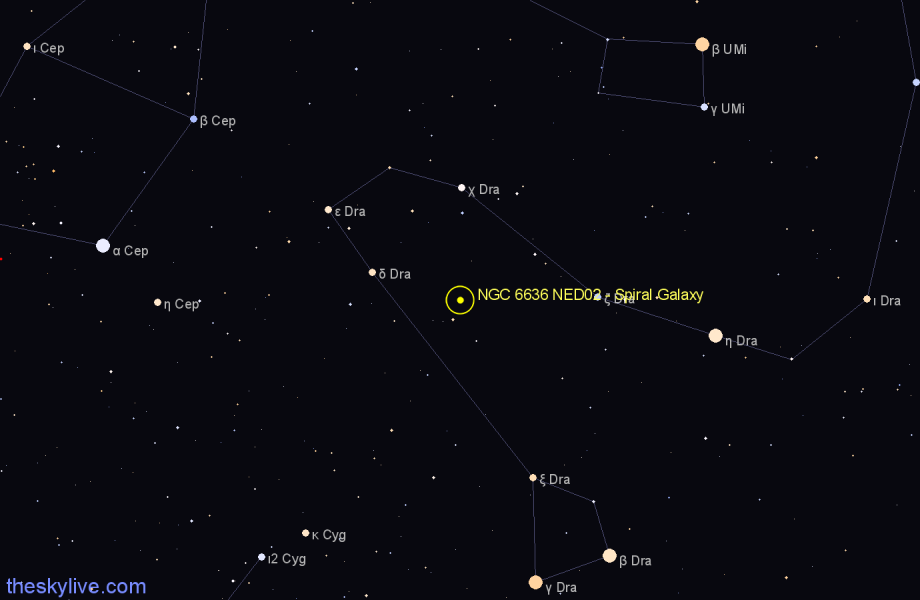 Finder chart NGC 6636 NED02 - Spiral Galaxy in Draco star