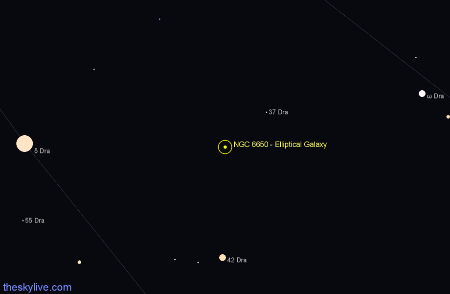 Finder chart NGC 6650 - Elliptical Galaxy in Draco star