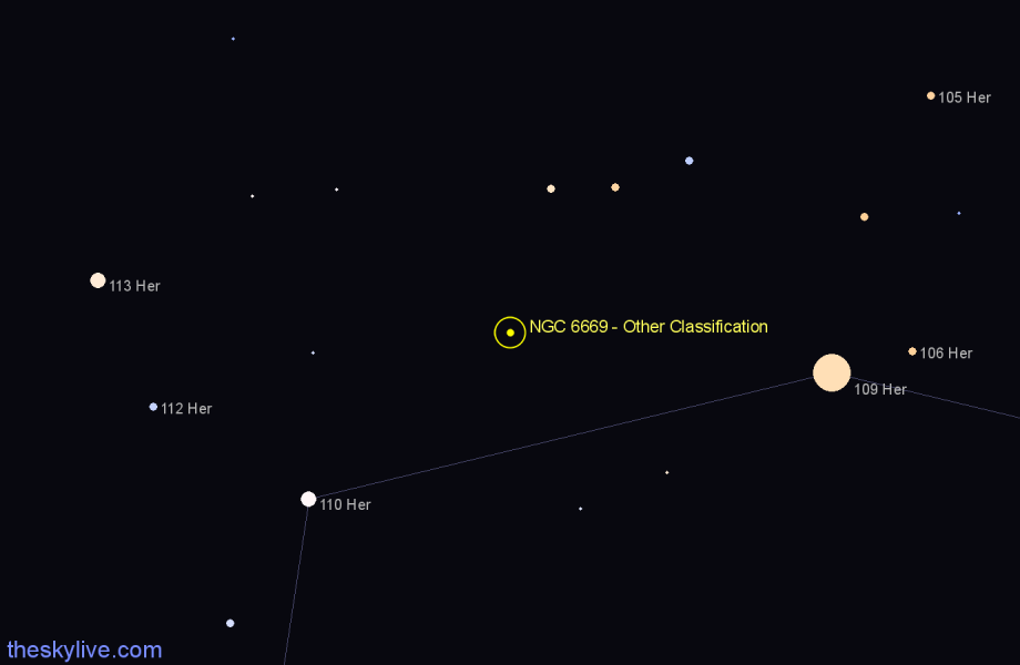 Finder chart NGC 6669 - Other Classification in Hercules star