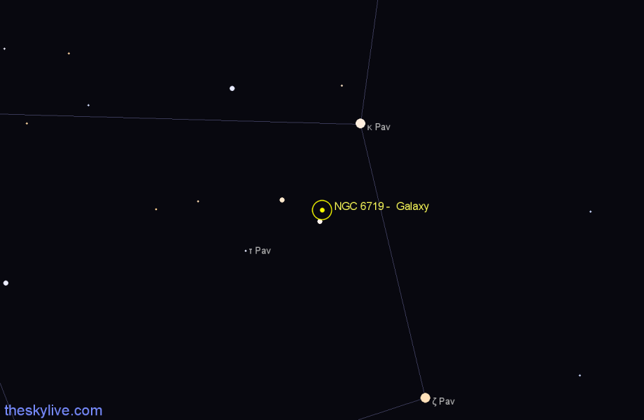 Finder chart NGC 6719 -  Galaxy in Pavo star