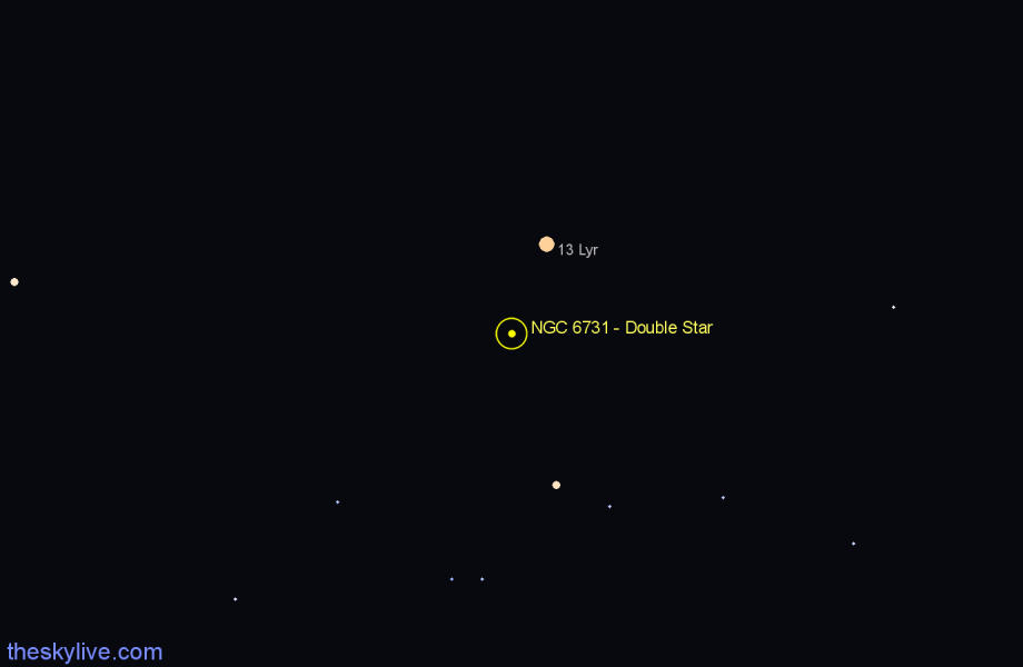 Finder chart NGC 6731 - Double Star in Lyra star