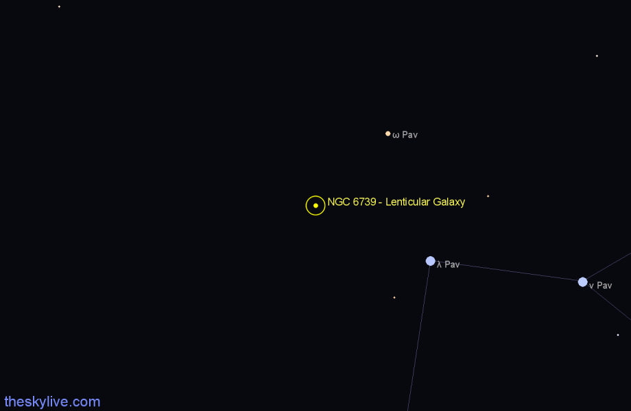 Finder chart NGC 6739 - Lenticular Galaxy in Pavo star