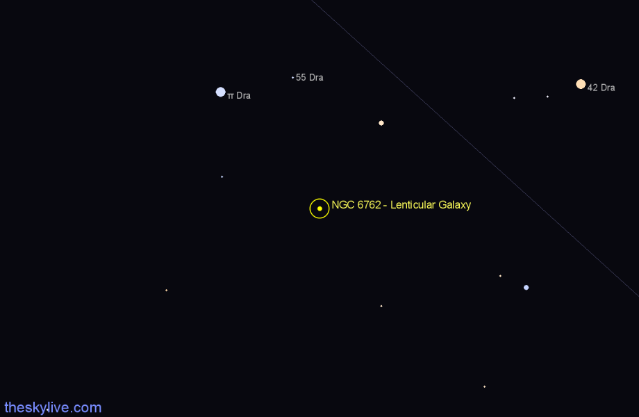 Finder chart NGC 6762 - Lenticular Galaxy in Draco star