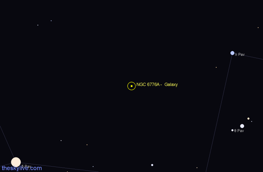 Finder chart NGC 6776A -  Galaxy in Pavo star