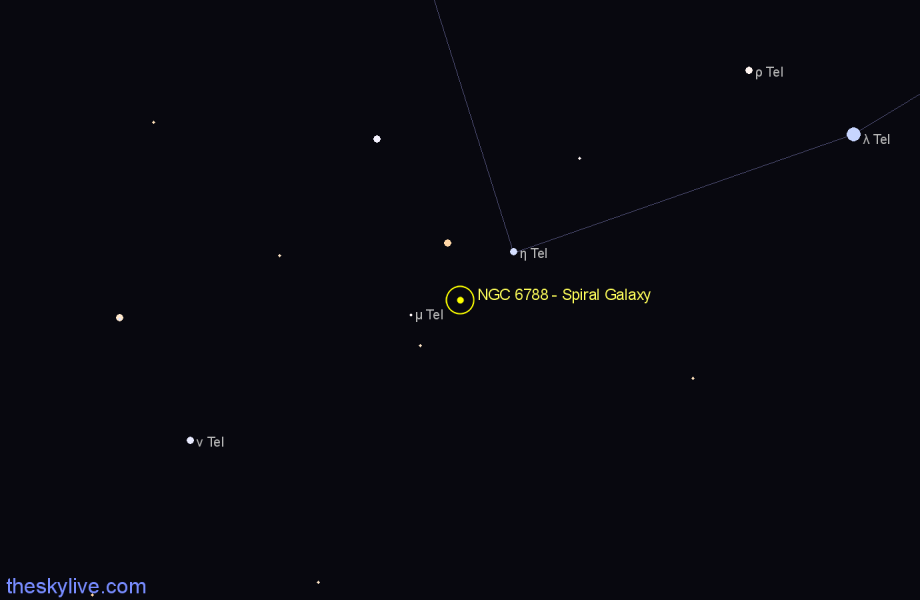 Finder chart NGC 6788 - Spiral Galaxy in Telescopium star