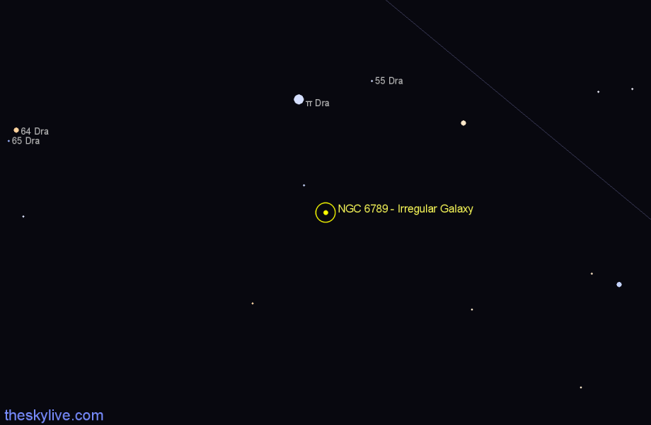 Finder chart NGC 6789 - Irregular Galaxy in Draco star