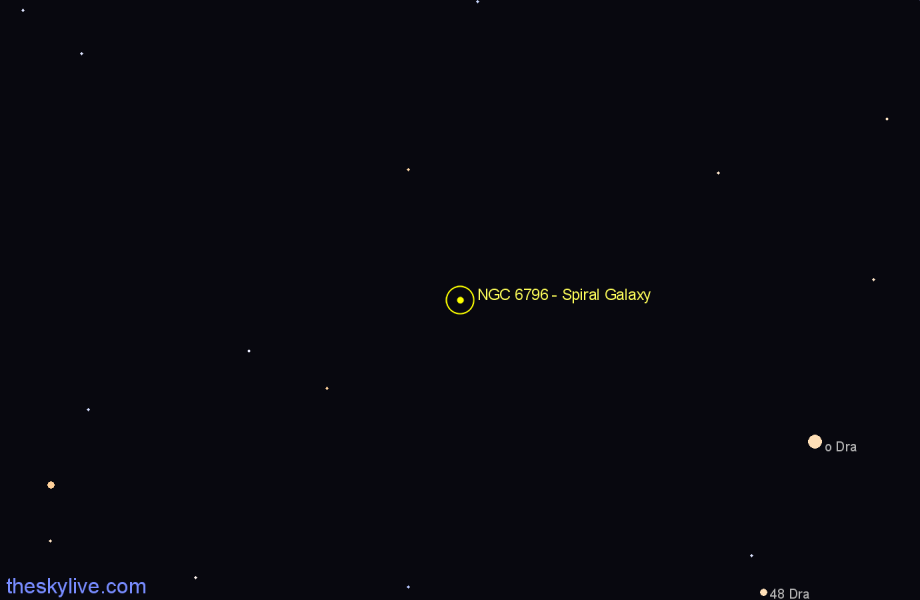Finder chart NGC 6796 - Spiral Galaxy in Draco star