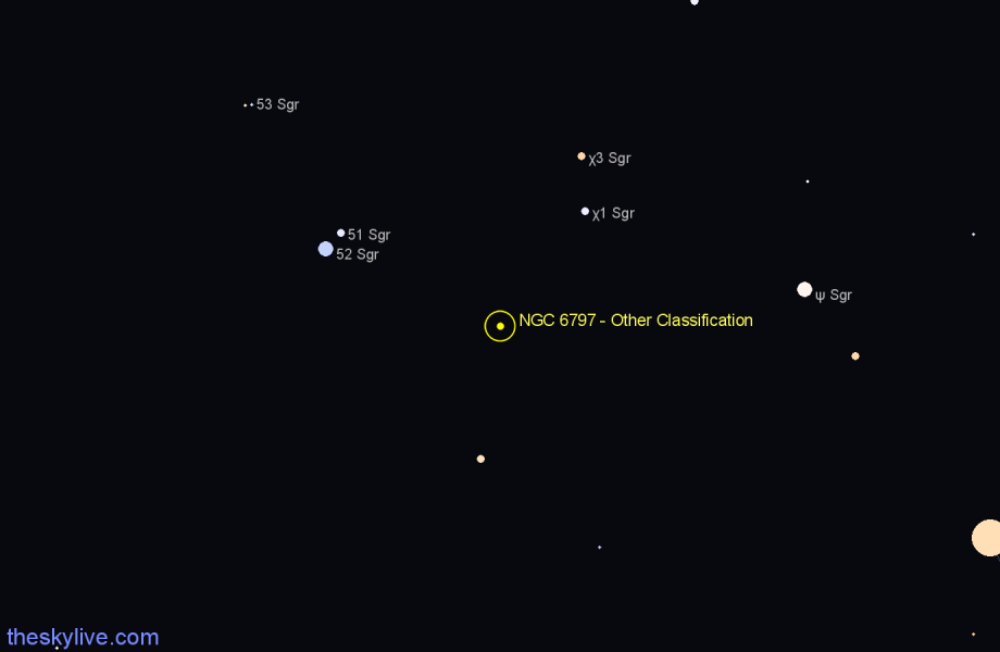Finder chart NGC 6797 - Other Classification in Sagittarius star