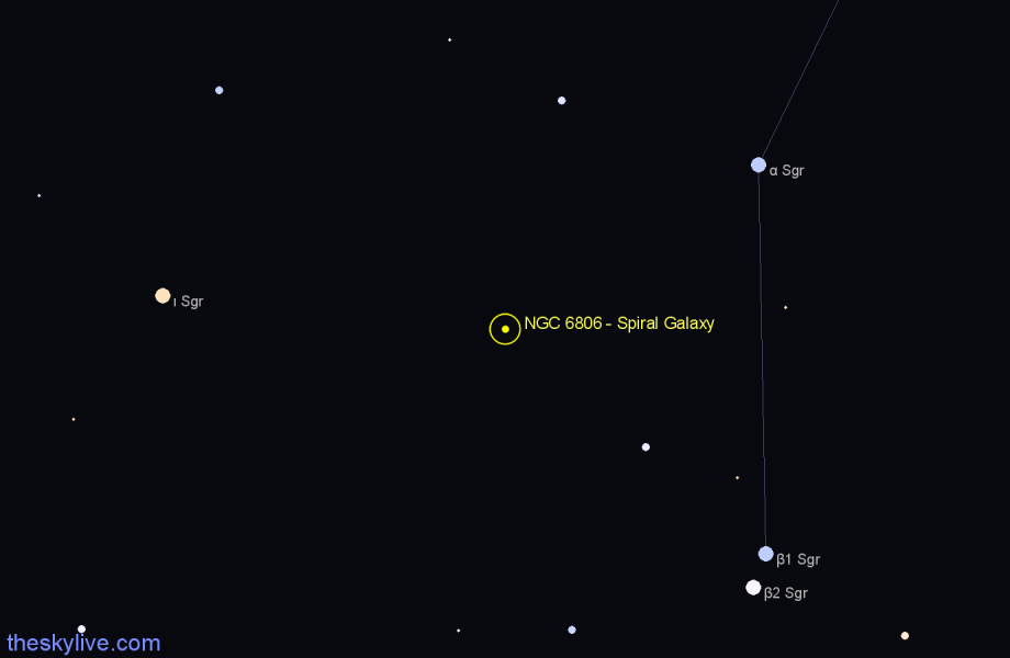 Finder chart NGC 6806 - Spiral Galaxy in Sagittarius star