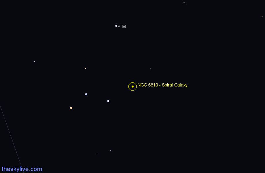 Finder chart NGC 6810 - Spiral Galaxy in Pavo star