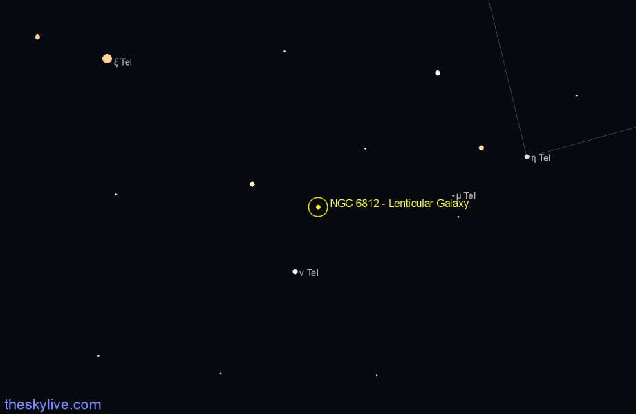 Finder chart NGC 6812 - Lenticular Galaxy in Telescopium star