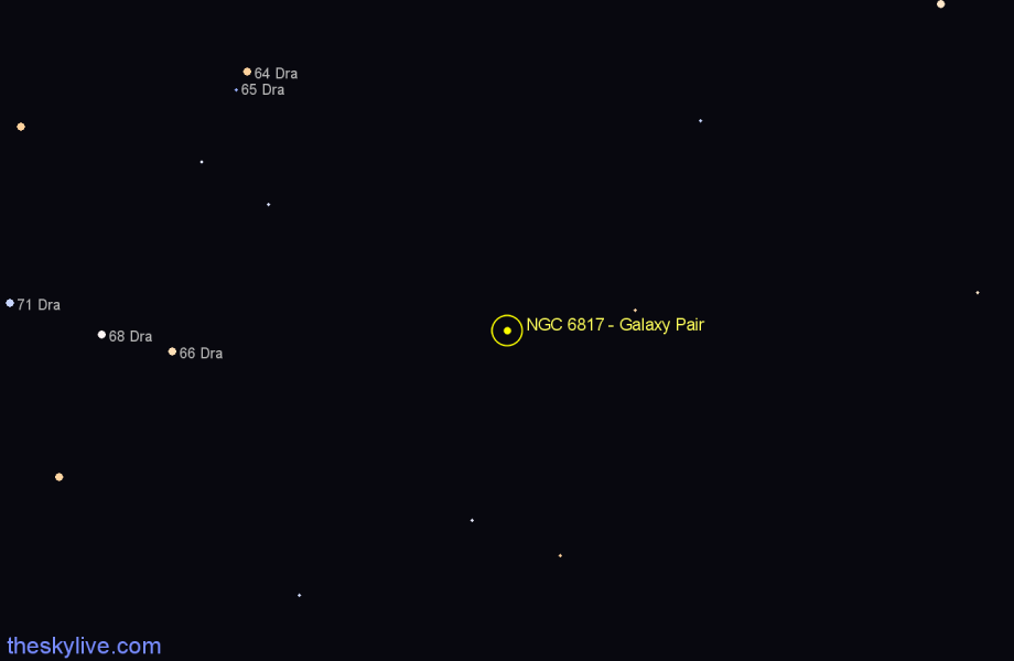 Finder chart NGC 6817 - Galaxy Pair in Draco star