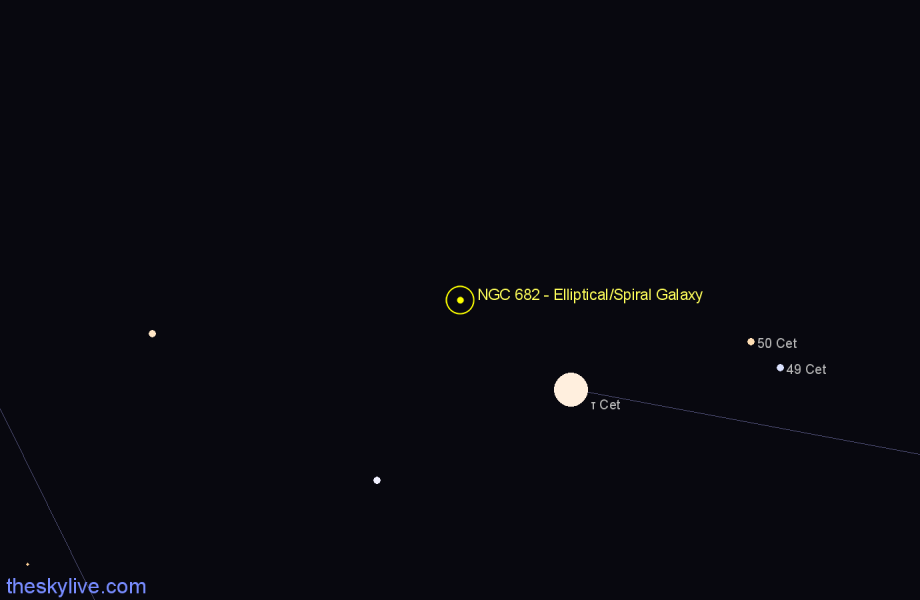 Finder chart NGC 682 - Elliptical/Spiral Galaxy in Cetus star