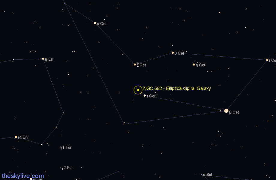 Finder chart NGC 682 - Elliptical/Spiral Galaxy in Cetus star