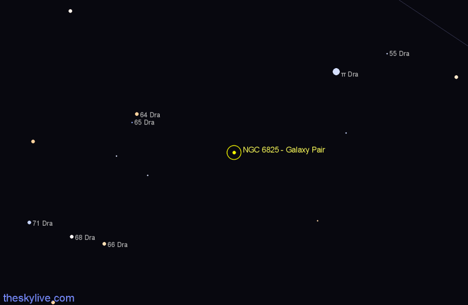 Finder chart NGC 6825 - Galaxy Pair in Draco star
