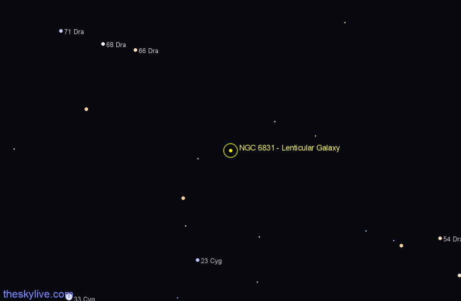 Finder chart NGC 6831 - Lenticular Galaxy in Draco star