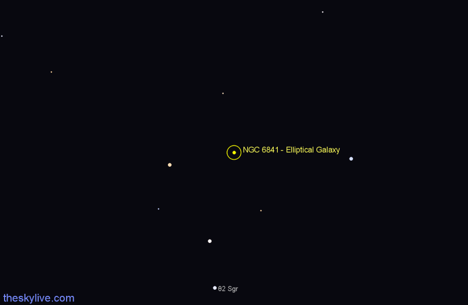 Finder chart NGC 6841 - Elliptical Galaxy in Sagittarius star