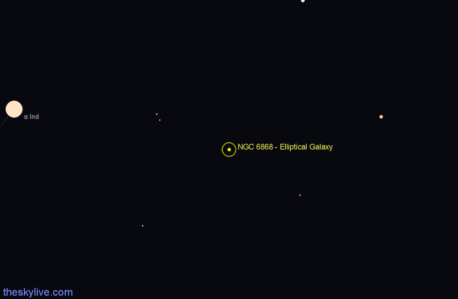 Finder chart NGC 6868 - Elliptical Galaxy in Telescopium star