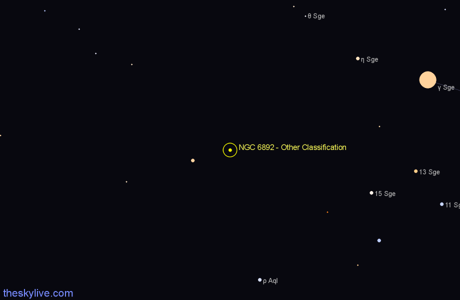 Finder chart NGC 6892 - Other Classification in Sagitta star