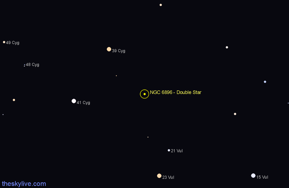 Finder chart NGC 6896 - Double Star in Cygnus star