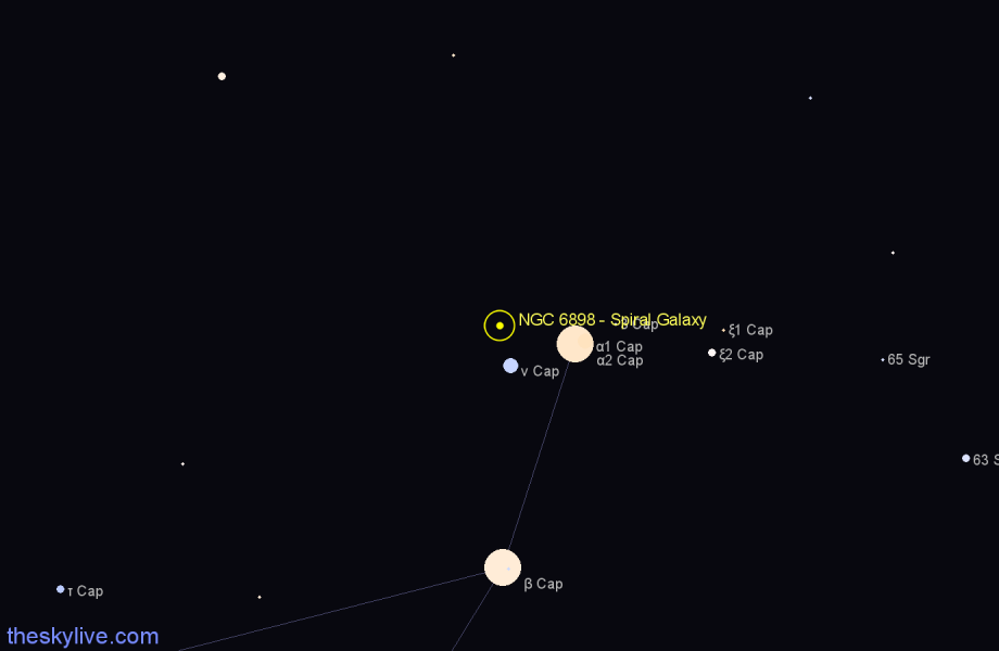 Finder chart NGC 6898 - Spiral Galaxy in Capricornus star