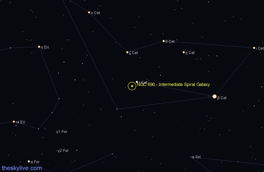 Finder chart NGC 690 - Intermediate Spiral Galaxy in Cetus star