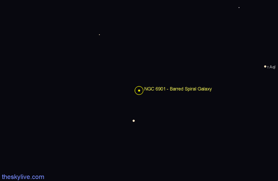Finder chart NGC 6901 - Barred Spiral Galaxy in Aquila star