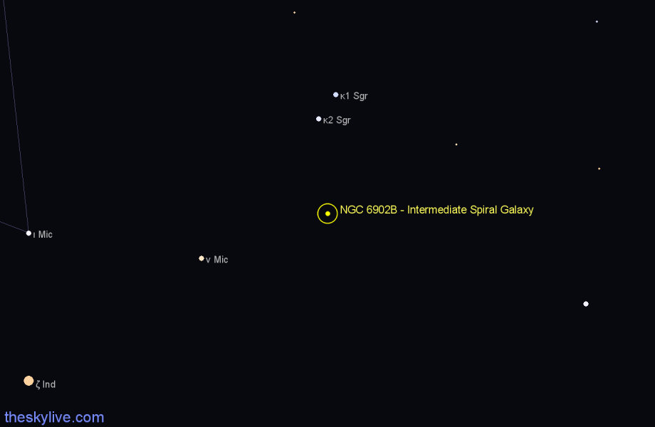 Finder chart NGC 6902B - Intermediate Spiral Galaxy in Sagittarius star