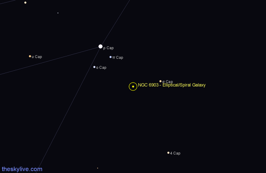 Finder chart NGC 6903 - Elliptical/Spiral Galaxy in Capricornus star