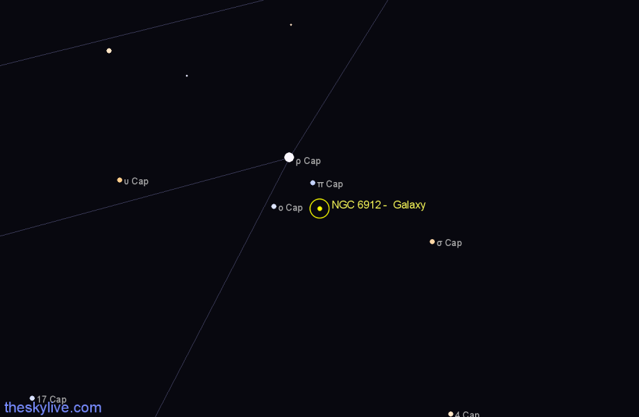 Finder chart NGC 6912 -  Galaxy in Capricornus star