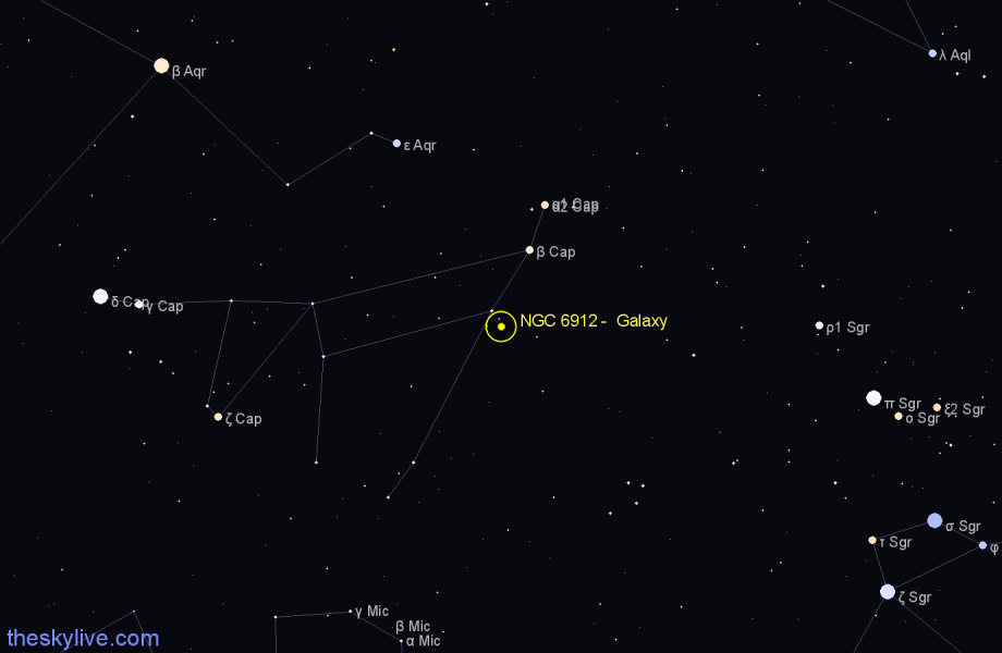 Finder chart NGC 6912 -  Galaxy in Capricornus star