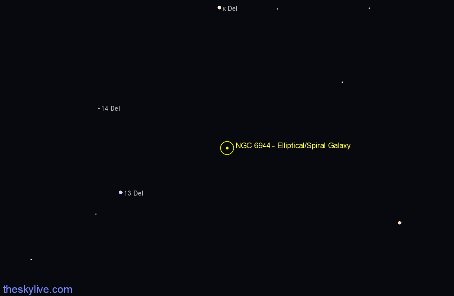 Finder chart NGC 6944 - Elliptical/Spiral Galaxy in Delphinus star