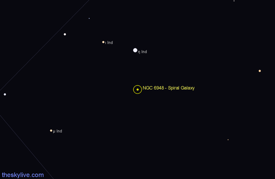 Finder chart NGC 6948 - Spiral Galaxy in Indus star