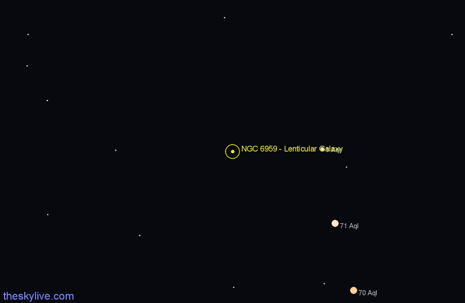 Finder chart NGC 6959 - Lenticular Galaxy in Aquarius star