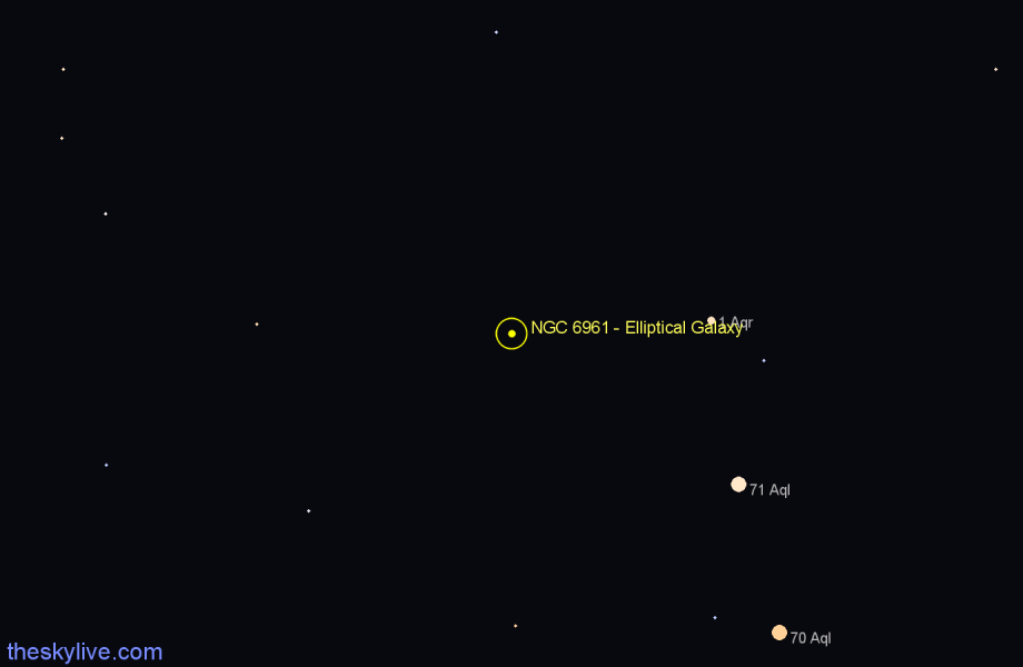 Finder chart NGC 6961 - Elliptical Galaxy in Aquarius star
