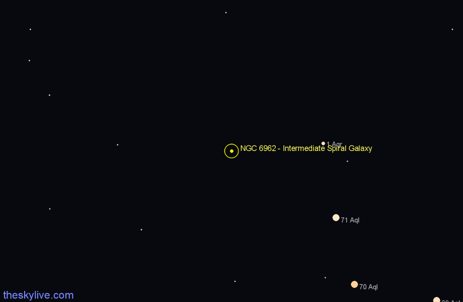 Finder chart NGC 6962 - Intermediate Spiral Galaxy in Aquarius star