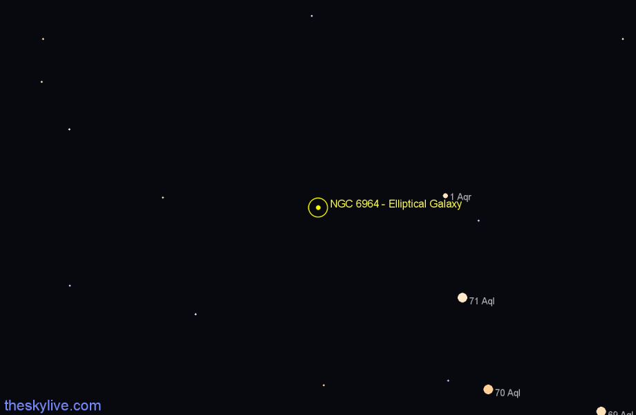 Finder chart NGC 6964 - Elliptical Galaxy in Aquarius star