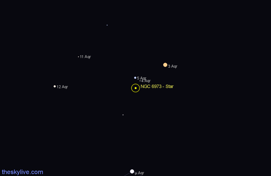 Finder chart NGC 6973 - Star in Aquarius star