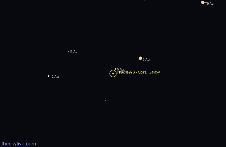 Finder chart NGC 6978 - Spiral Galaxy in Aquarius star