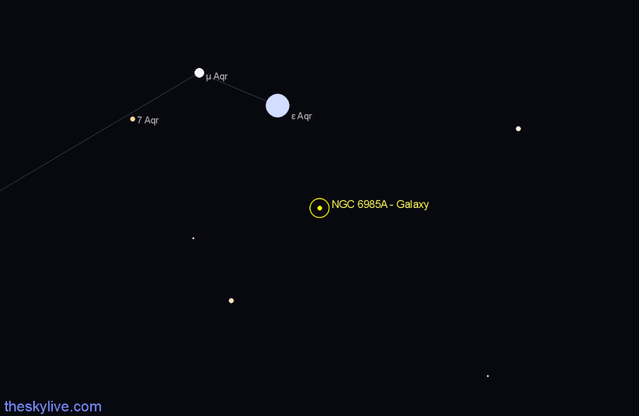 Finder chart NGC 6985A - Galaxy in Aquarius star