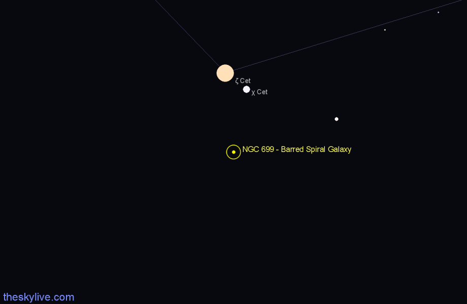 Finder chart NGC 699 - Barred Spiral Galaxy in Cetus star