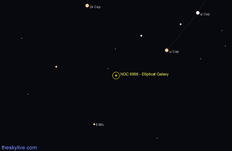 Finder chart NGC 6998 - Elliptical Galaxy in Microscopium star