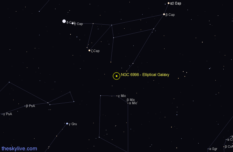 Finder chart NGC 6998 - Elliptical Galaxy in Microscopium star