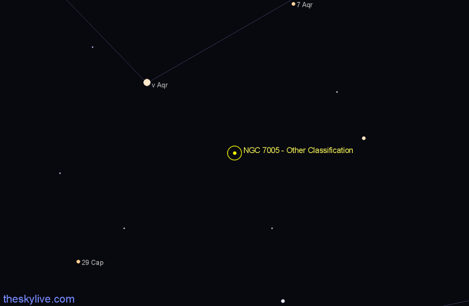 Finder chart NGC 7005 - Other Classification in Aquarius star