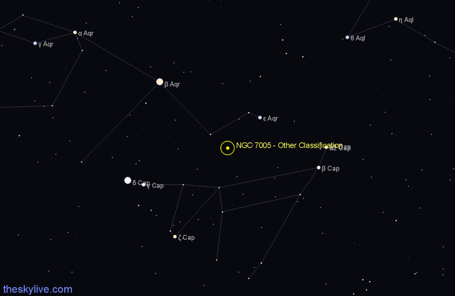 Finder chart NGC 7005 - Other Classification in Aquarius star