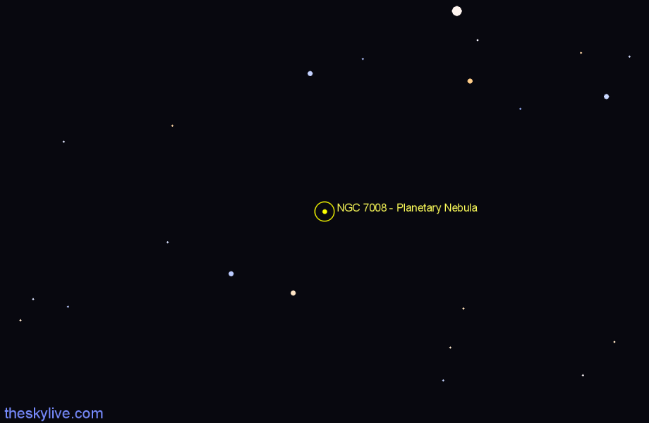 Finder chart NGC 7008 - Planetary Nebula in Cygnus star