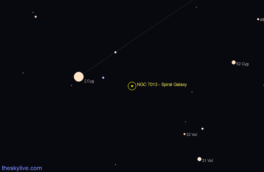 Finder chart NGC 7013 - Spiral Galaxy in Cygnus star