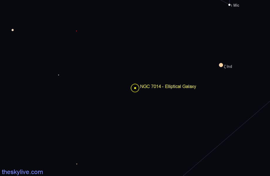 Finder chart NGC 7014 - Elliptical Galaxy in Indus star