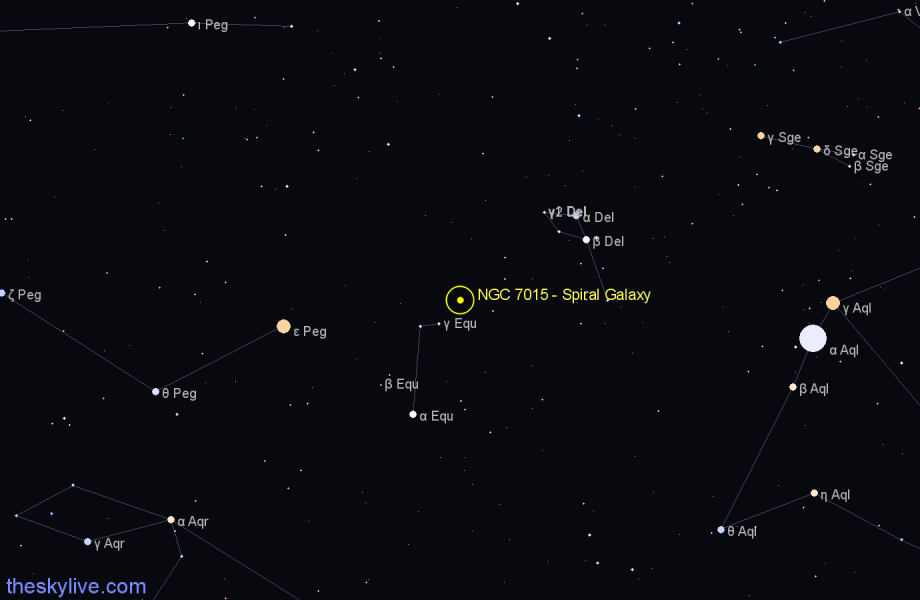 Finder chart NGC 7015 - Spiral Galaxy in Equuleus star